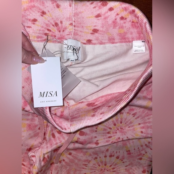 New! MISA Los Angeles Payton Pink Tie Dye Jogger Pants 🌸 Medium NWT! - Picture 13 of 13